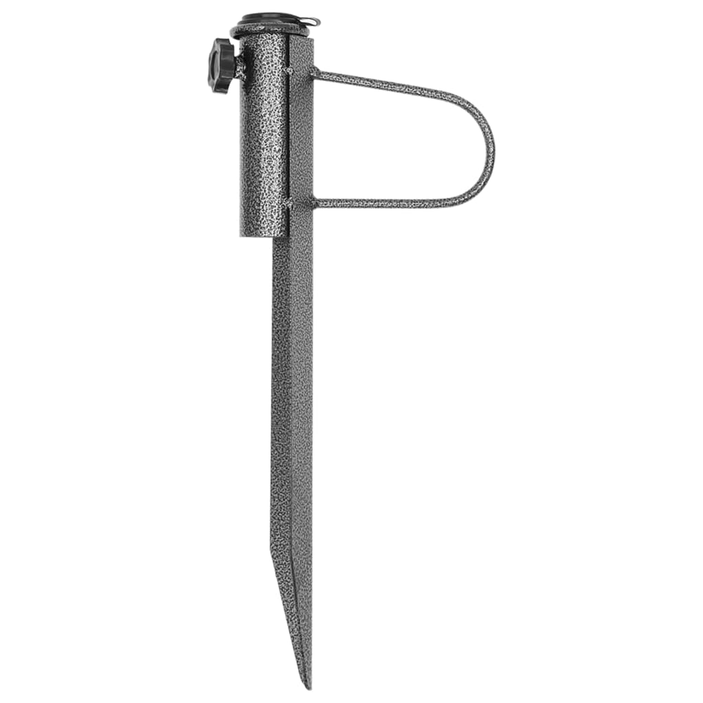 vidaXL Parasol Stands with Spikes 2 pcs 7.5"x16.5" Galvanized Steel-1