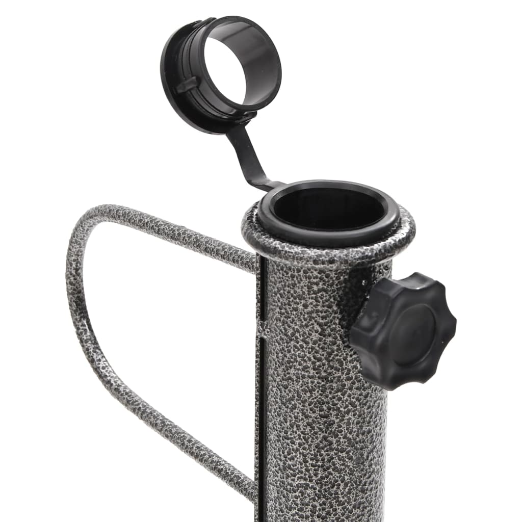 vidaXL Parasol Stands with Spikes 2 pcs 7.5"x16.5" Galvanized Steel-3